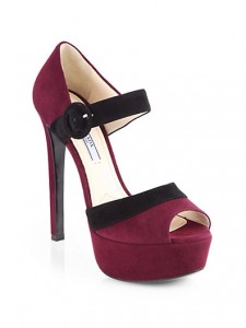 Bicolor Suede Platform Sandals