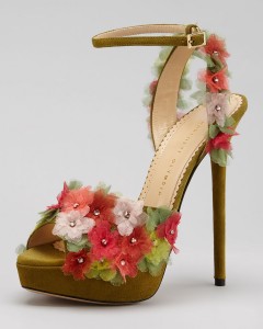 Bryony Flower Ankle-Wrap Platform Sandal
