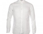 white slim fit linen shirt