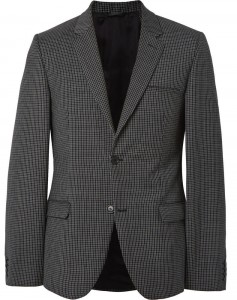 Calvin Klein Collection Black Checked Wool Blazer fwd life