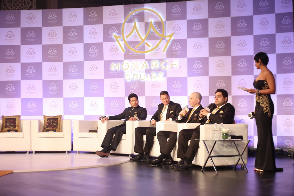 L to R - Sachin Tendulkar, Shane Hodgens, Chairman, Monarch Cruise, Josh Hill, Vice Chairman, Monarch Cruise, Somesh Jagga, CEO, Monarch Cruise