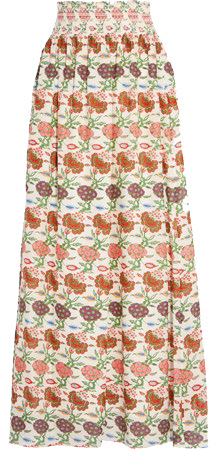 TORY BURCH Kara Floralprint Silk Maxi Skirt