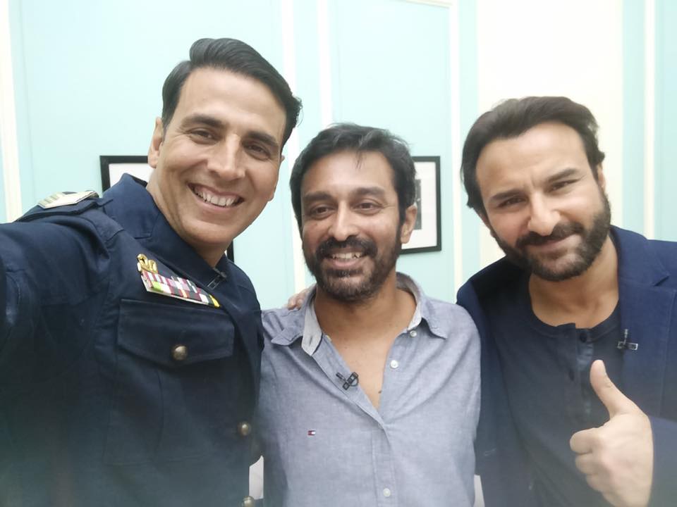 Raja Krishna Menon with Saif Ali Khan and Akshay Kumar