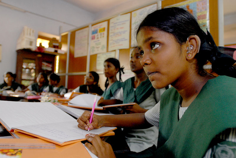 Students in a classroom in Chennai
