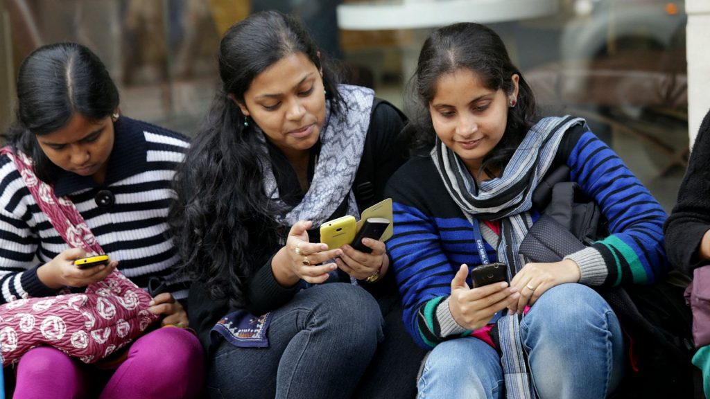 People sitting on gadgets